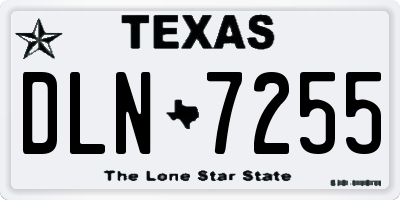 TX license plate DLN7255