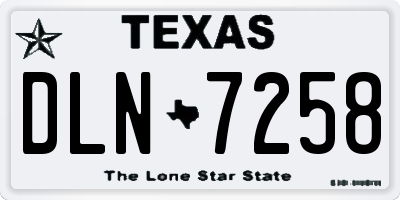 TX license plate DLN7258