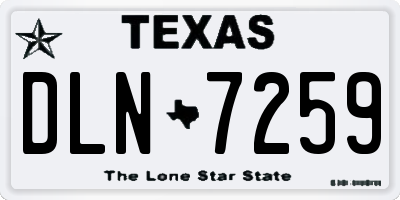 TX license plate DLN7259