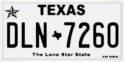 TX license plate DLN7260