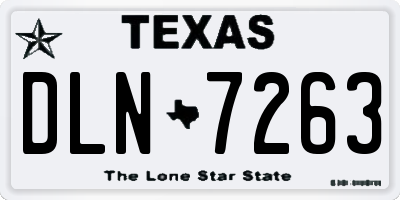TX license plate DLN7263