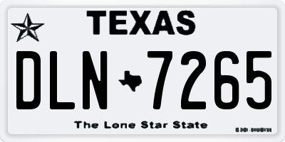 TX license plate DLN7265