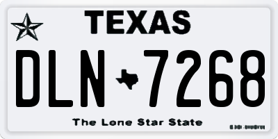 TX license plate DLN7268