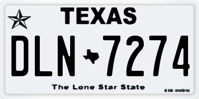 TX license plate DLN7274