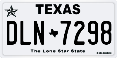 TX license plate DLN7298