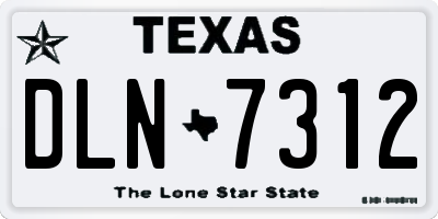 TX license plate DLN7312