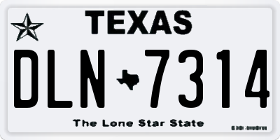 TX license plate DLN7314