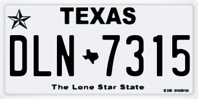 TX license plate DLN7315