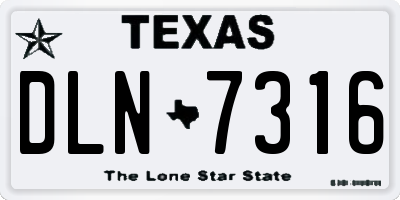 TX license plate DLN7316