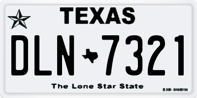 TX license plate DLN7321