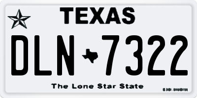 TX license plate DLN7322