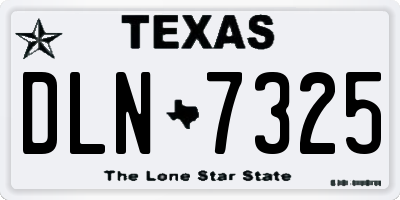 TX license plate DLN7325