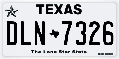 TX license plate DLN7326