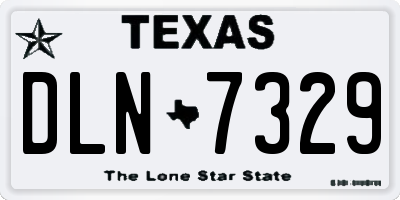 TX license plate DLN7329