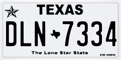 TX license plate DLN7334