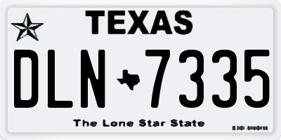 TX license plate DLN7335