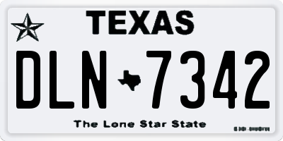 TX license plate DLN7342