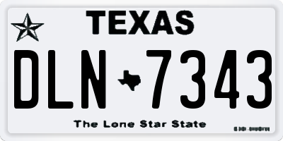 TX license plate DLN7343