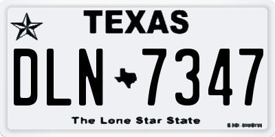 TX license plate DLN7347
