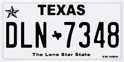 TX license plate DLN7348
