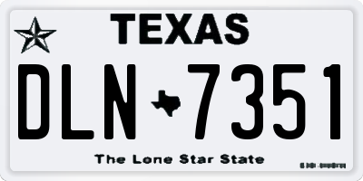 TX license plate DLN7351