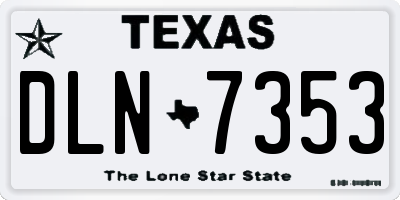 TX license plate DLN7353