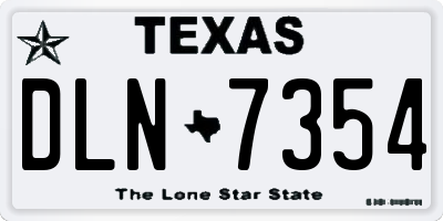 TX license plate DLN7354