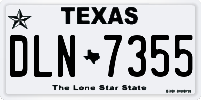 TX license plate DLN7355
