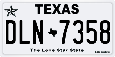TX license plate DLN7358