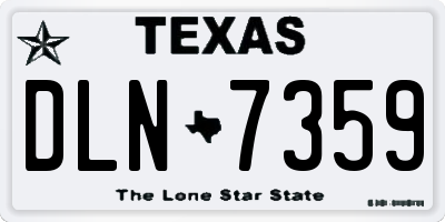 TX license plate DLN7359