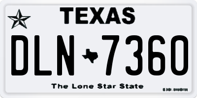 TX license plate DLN7360