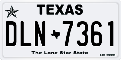 TX license plate DLN7361