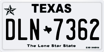 TX license plate DLN7362