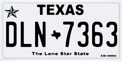 TX license plate DLN7363