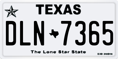 TX license plate DLN7365