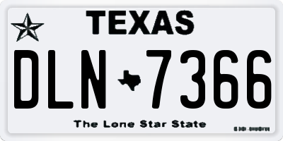 TX license plate DLN7366