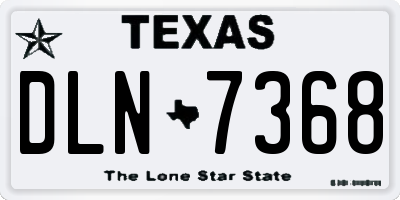 TX license plate DLN7368