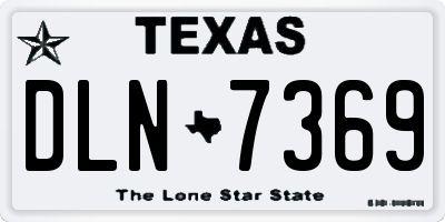 TX license plate DLN7369