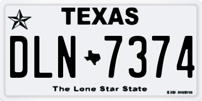 TX license plate DLN7374