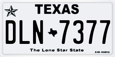 TX license plate DLN7377