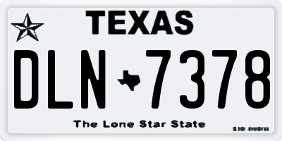 TX license plate DLN7378