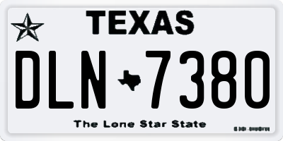 TX license plate DLN7380