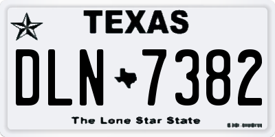 TX license plate DLN7382