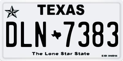 TX license plate DLN7383