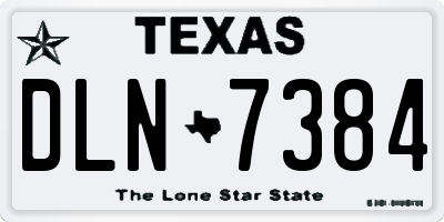 TX license plate DLN7384