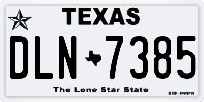 TX license plate DLN7385
