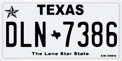 TX license plate DLN7386