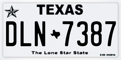 TX license plate DLN7387