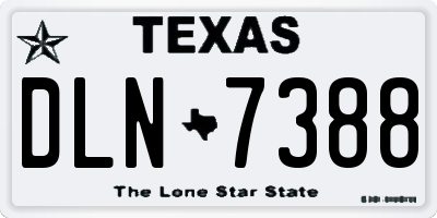 TX license plate DLN7388