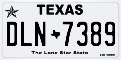 TX license plate DLN7389
